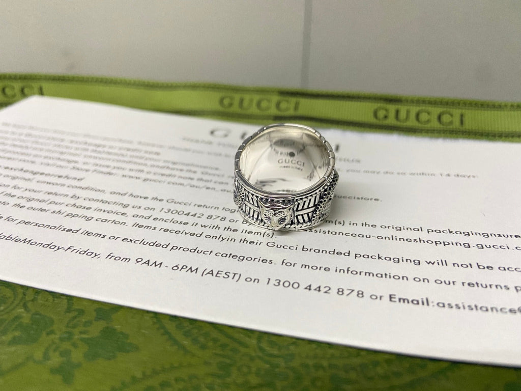 Gucci Double G Garden Snake Interlocking G Ring