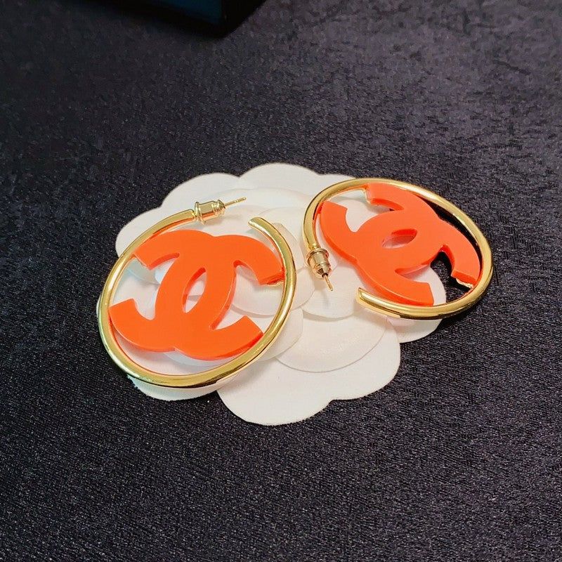Chanel Color Logo Earrings - 18K Yellow Gold