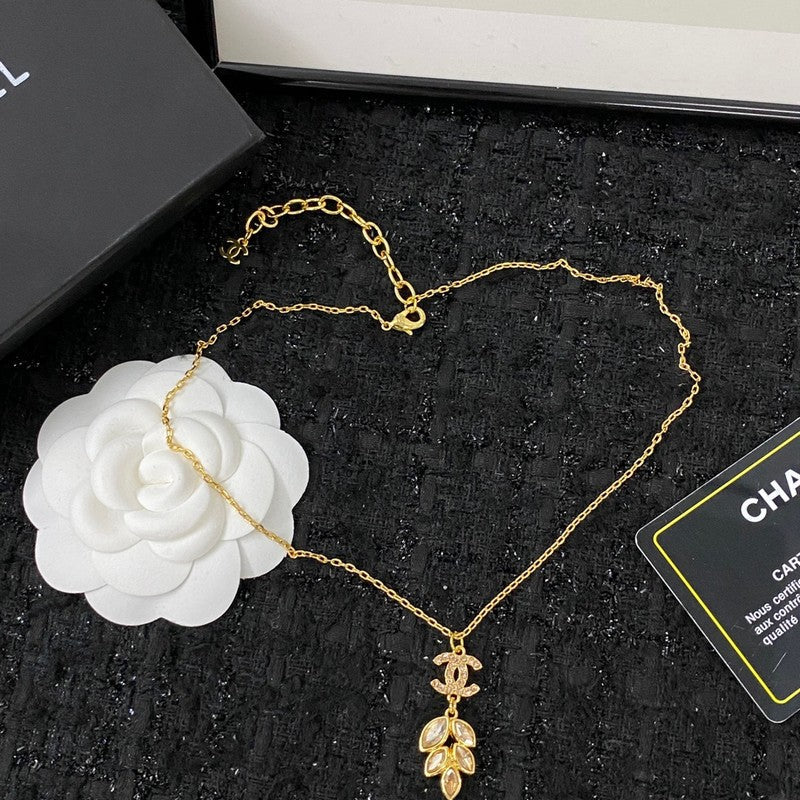 Chanel Flower Crystal Necklace