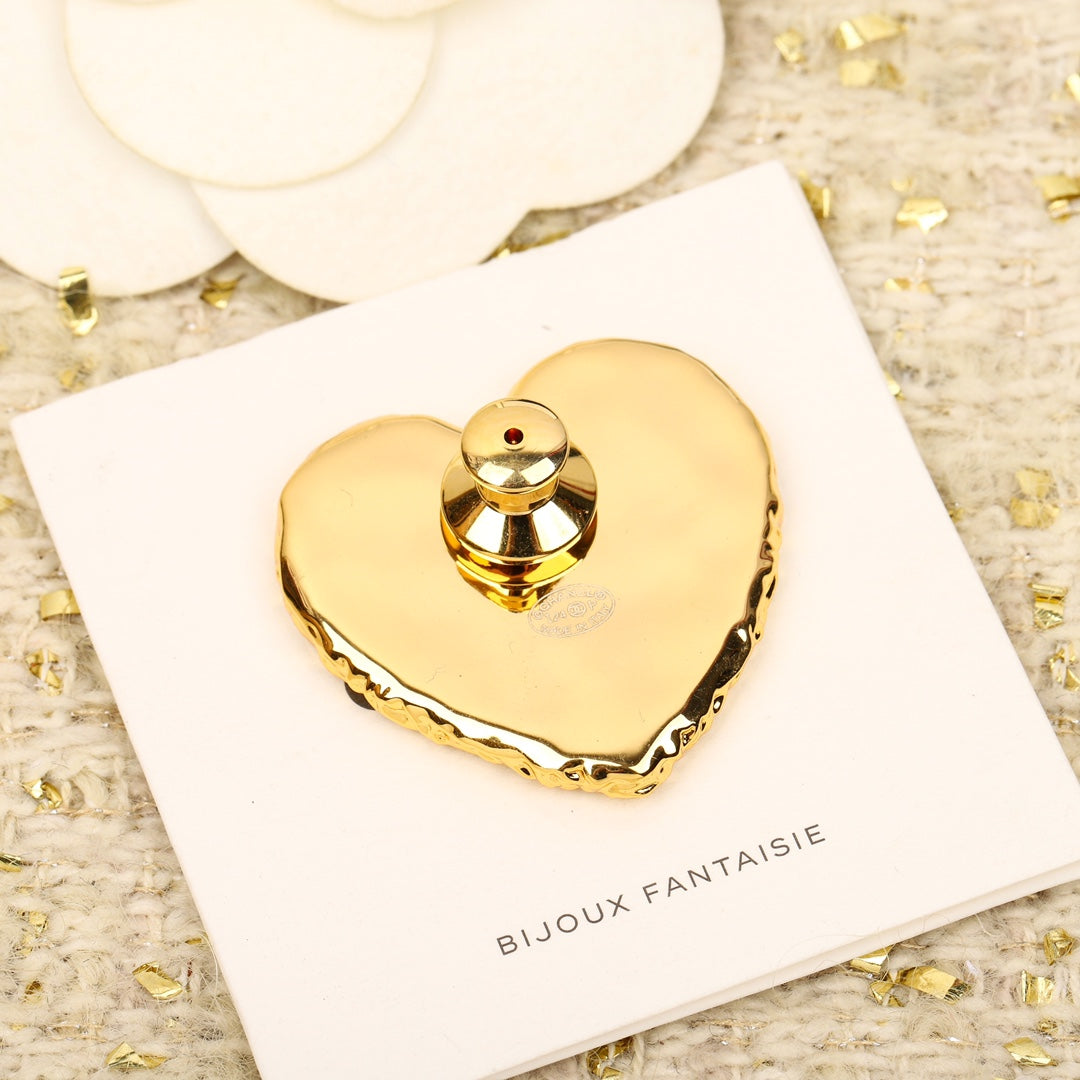 Chanel Black Heart Brooch