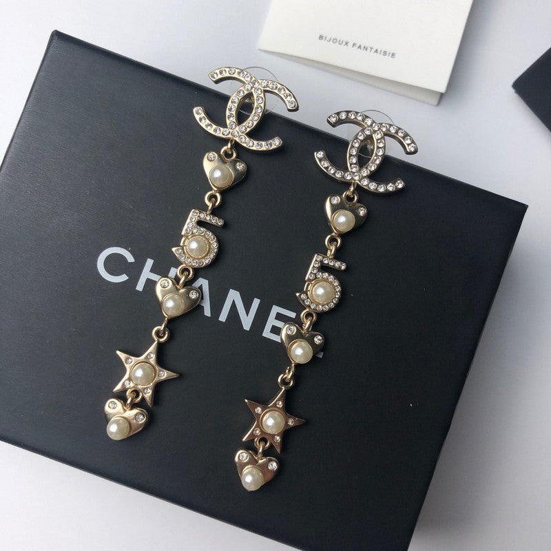 Chanel No.5 Long Earrings - 18K Yellow Gold