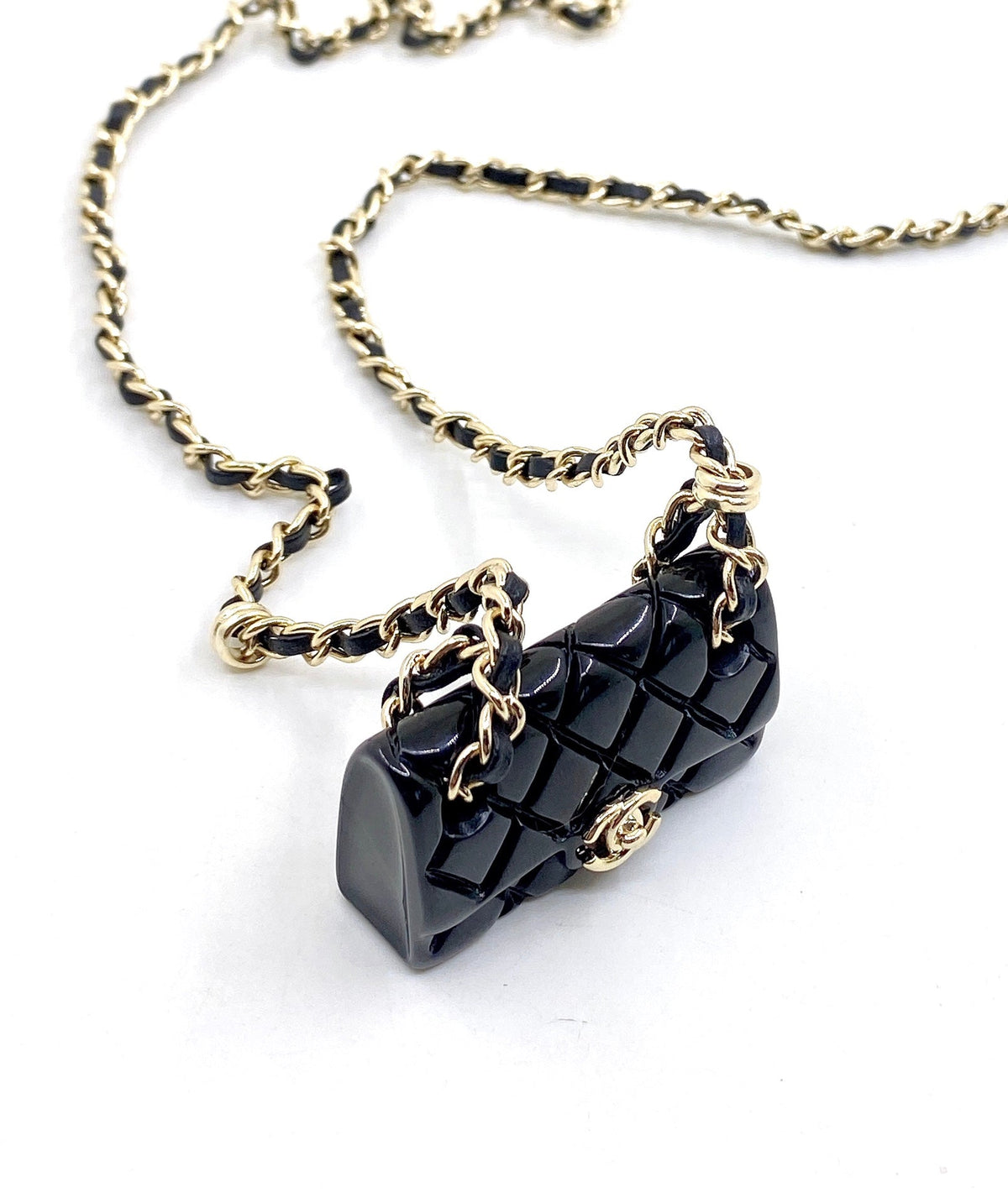 Chanel Black Bag Pendant Necklace