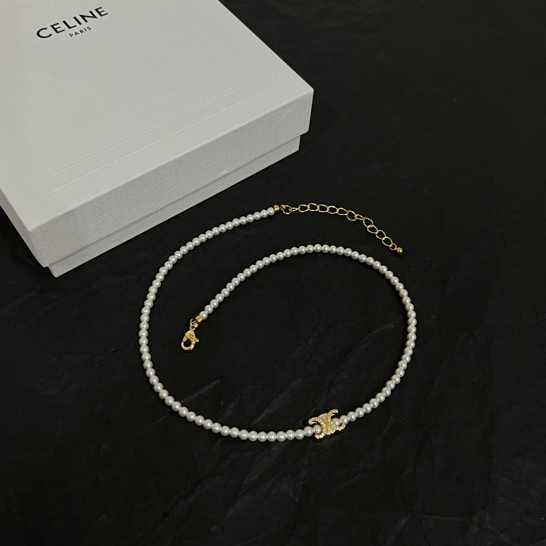 Celine Triomphe Pearl Necklace