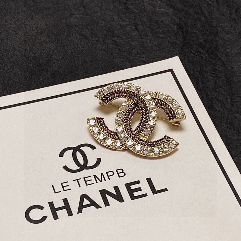 Chanel Diamond Gold Brooch
