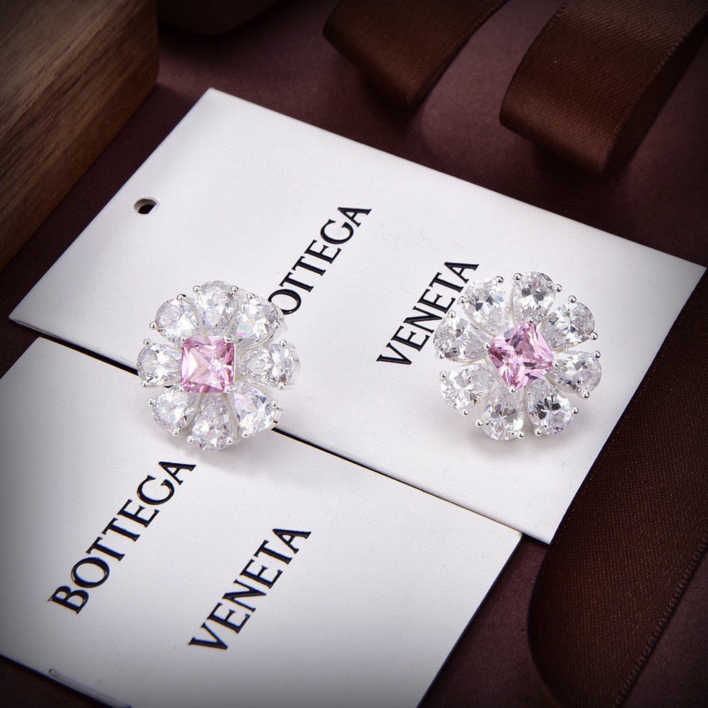 Bvlgari Pink Crystal Earrings - 18K White Gold
