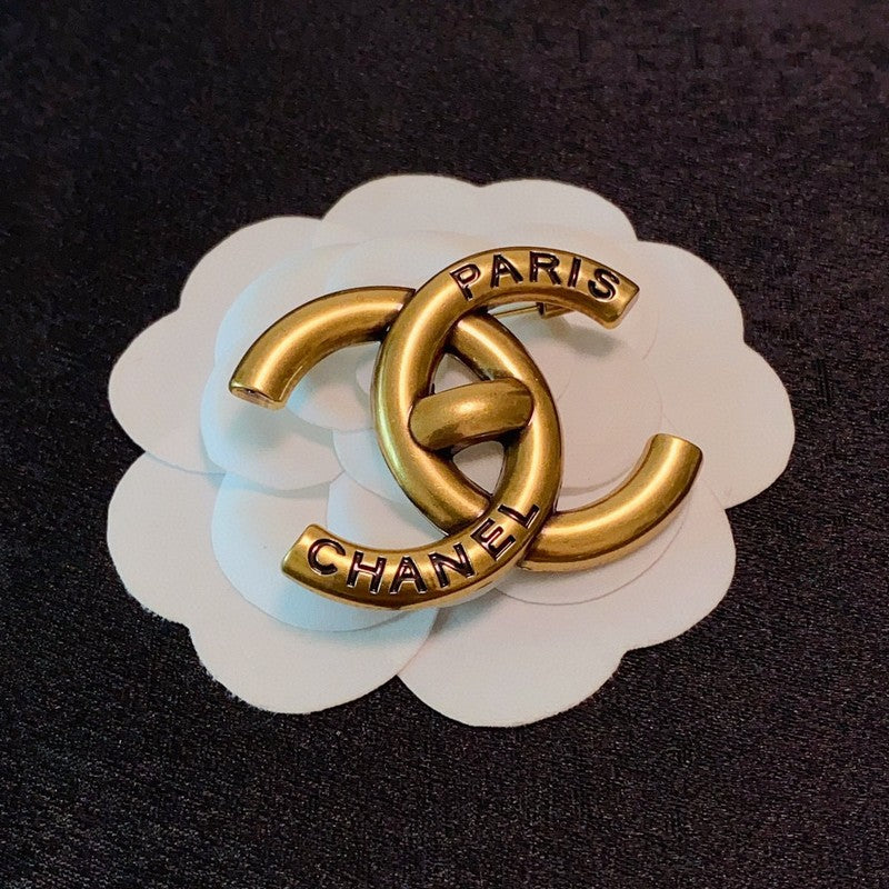 Chanel Paris Gold Brooch