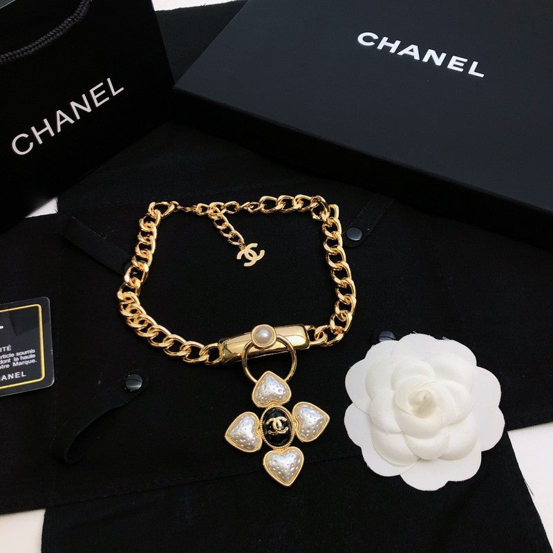 Chanel Pearl Choker Chain Necklace