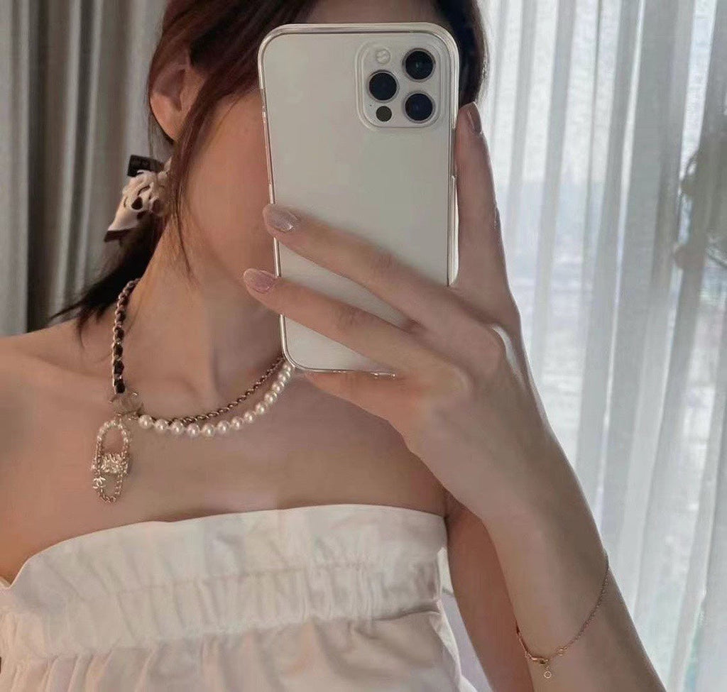 Chanel Pearl Bag Pendant Necklace