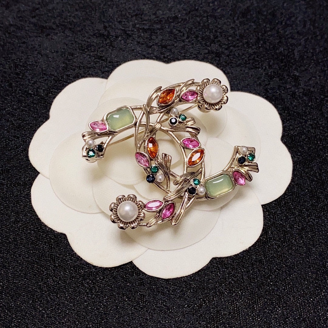 Chanel Crystal Flower Brooch