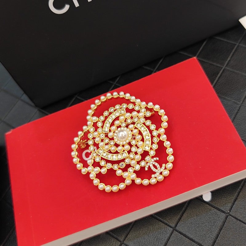 Chanel Camellia Pearl Brooch