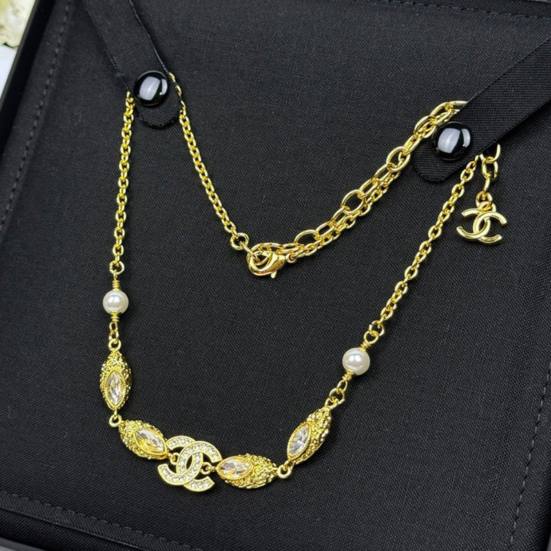 Chanel 26C Crystal Gold Necklace
