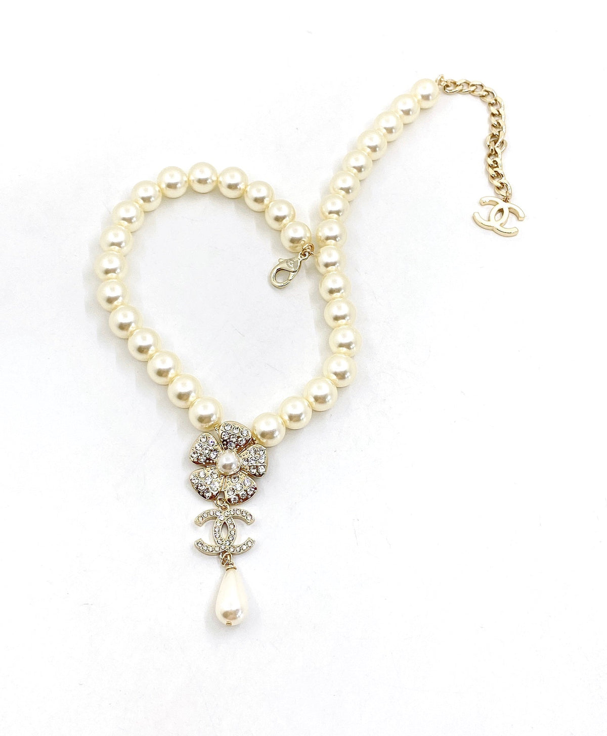 Chanel Pearls Chain Choker Necklace