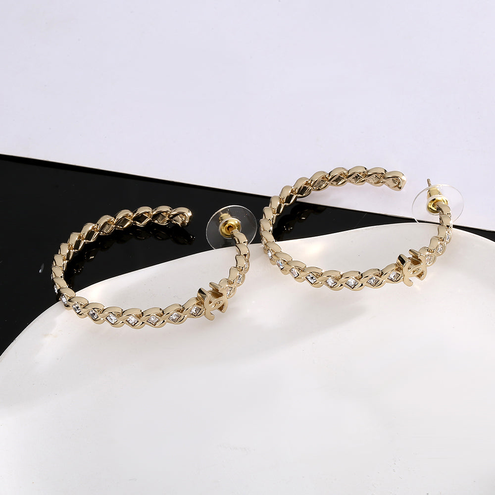 Chanel Crystal Earrings - 18K Yellow Gold