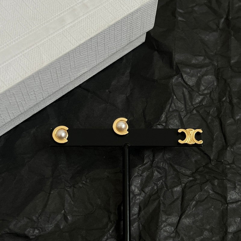 Celine Pearl Earrings - 18K Gold