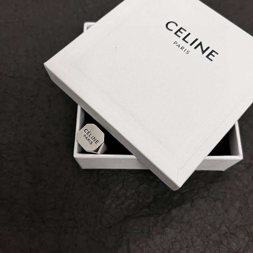 Celine Triomphe Vintage Ring - 18K White Gold