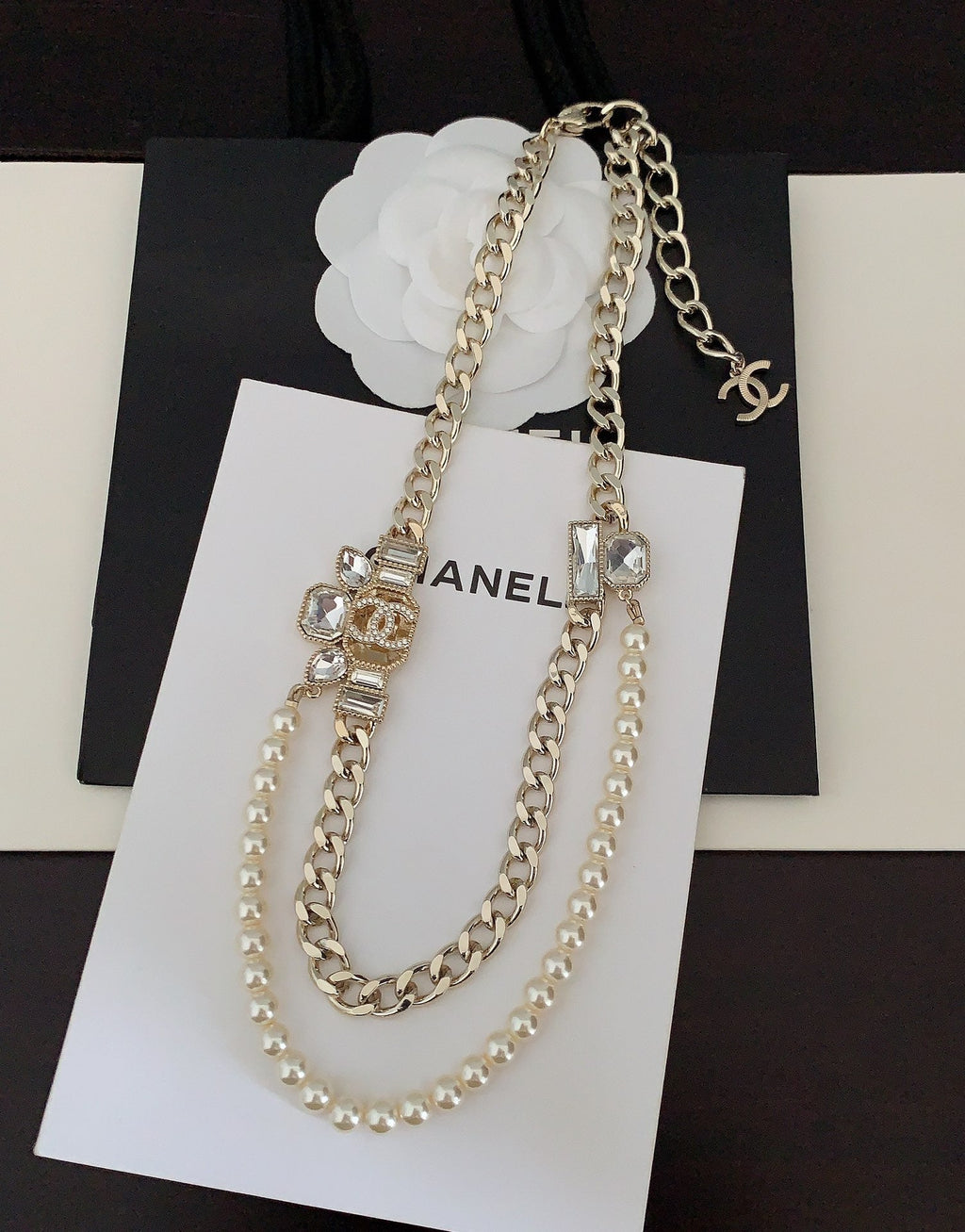 Chanel Pearls Crystal Necklace