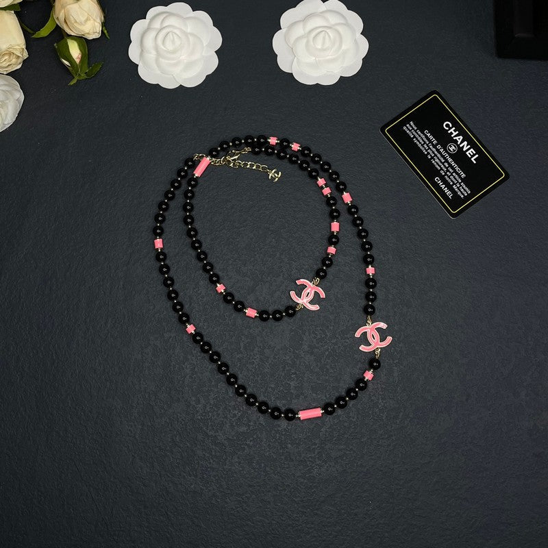 Chanel 24B Black Pearl Necklace