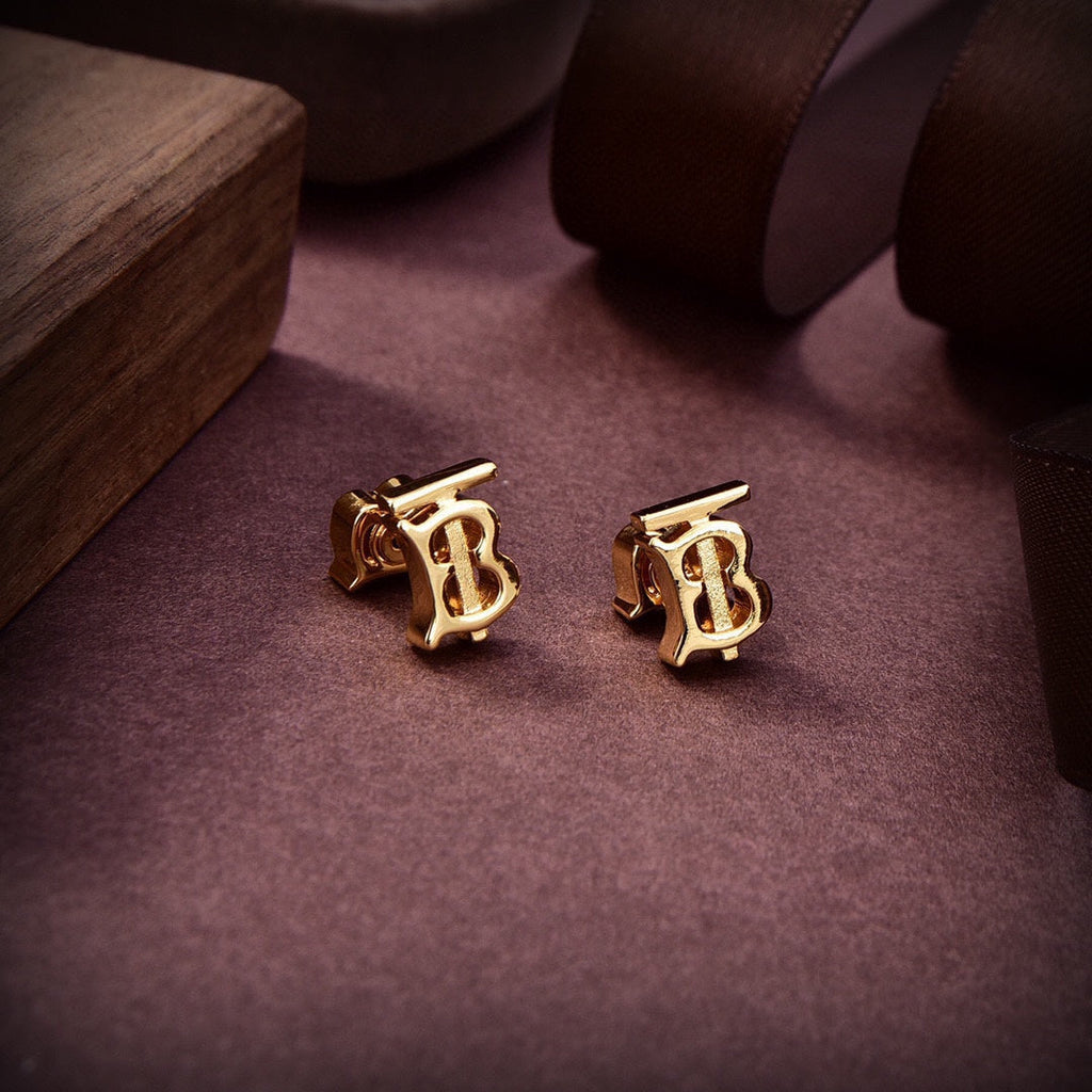 Balenciaga Logo Earrings - 18K Yellow Gold