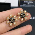 Chanel Flower Pearl Earrings - 18K Yellow Gold