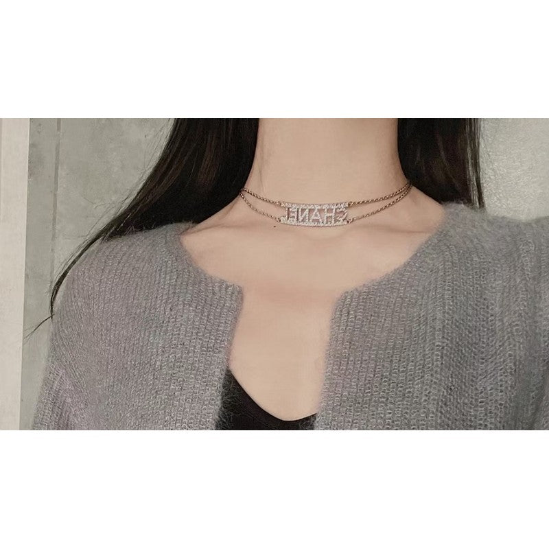 Chanel Letter Diamond Choker Necklace