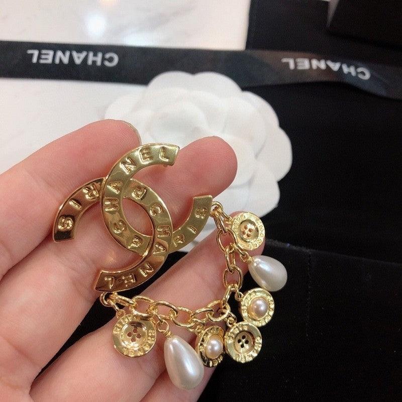 Chanel Pearl Pendant Brooch