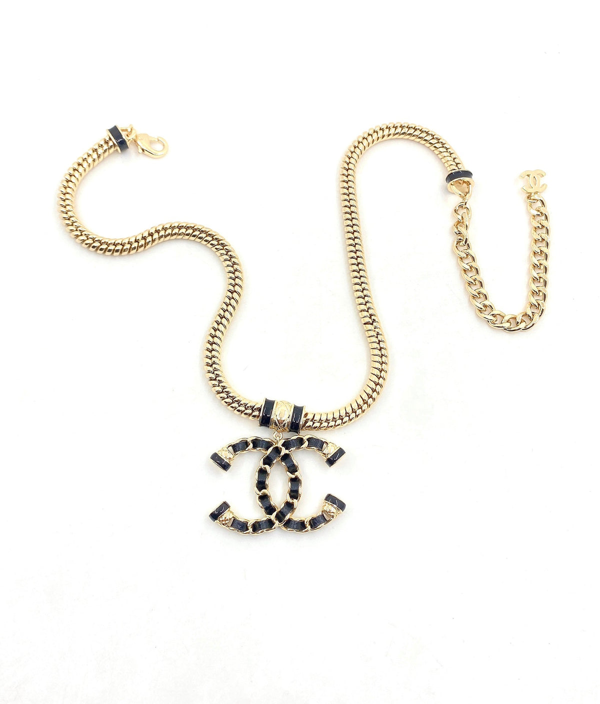 Chanel Leather Chain Necklace
