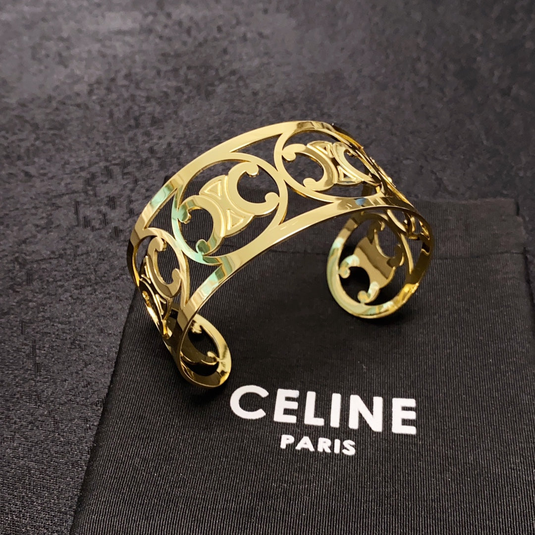 Celine Triomphe Open Cuff Bracelet