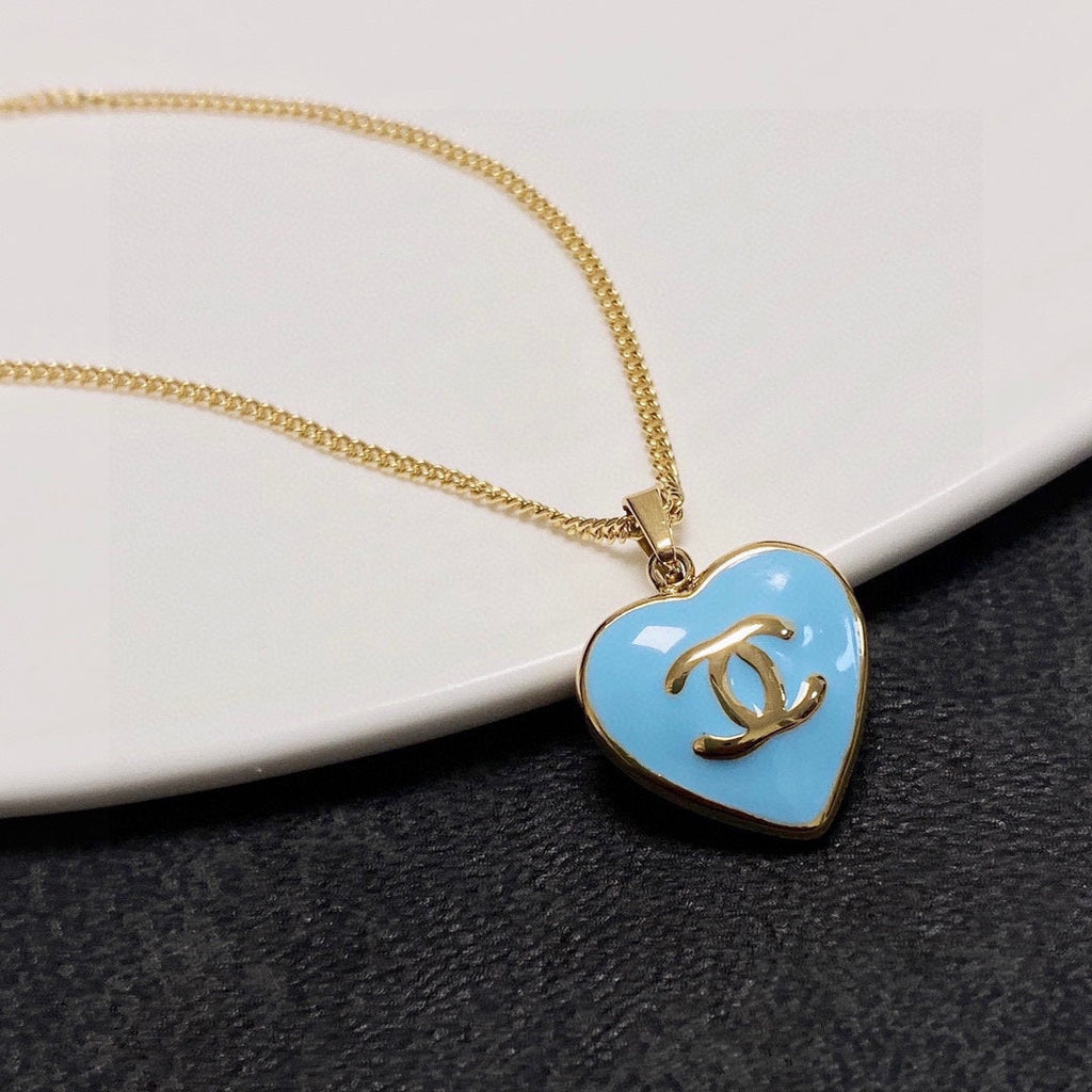 Chanel Blue Heart Necklace