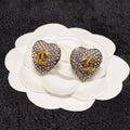 Chanel Heart Diamond Earrings - 18K Yellow Gold