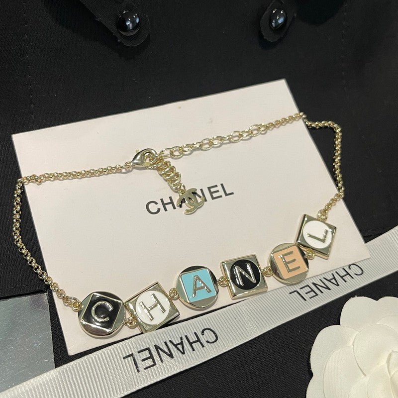 Chanel Color Logo Choker Necklace