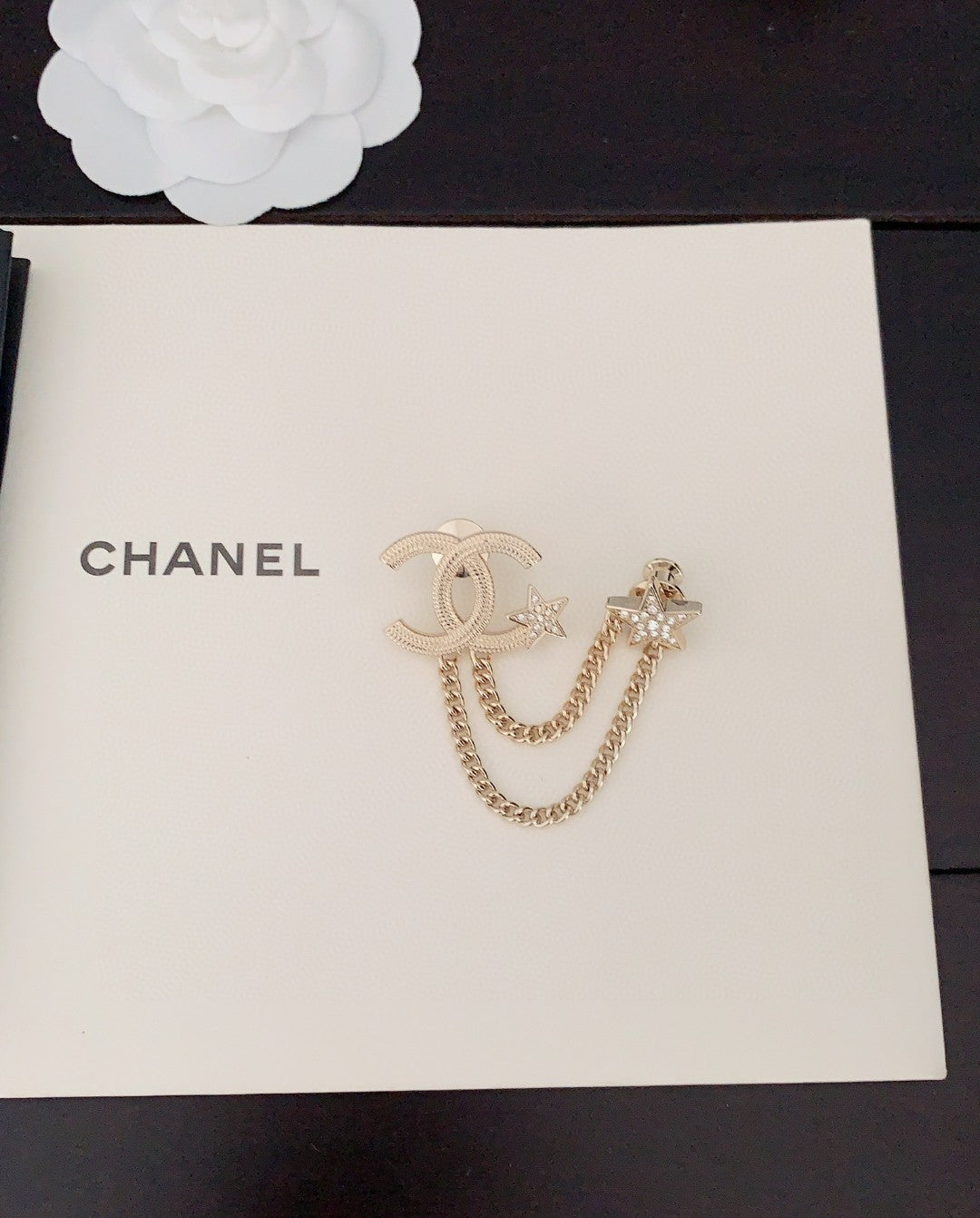 Chanel Heart Star Chain Brooch