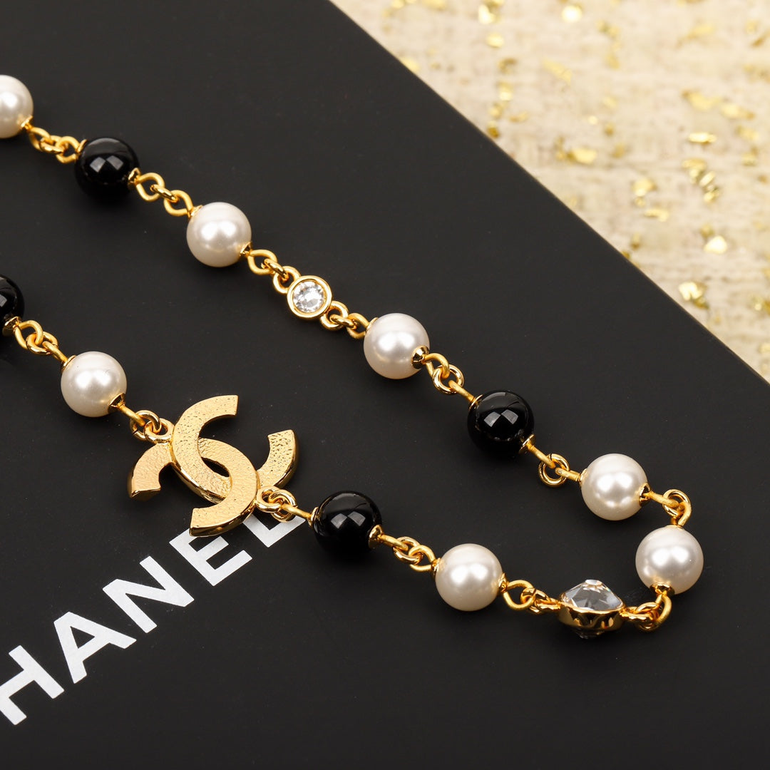 Chanel Black Pearl Necklace