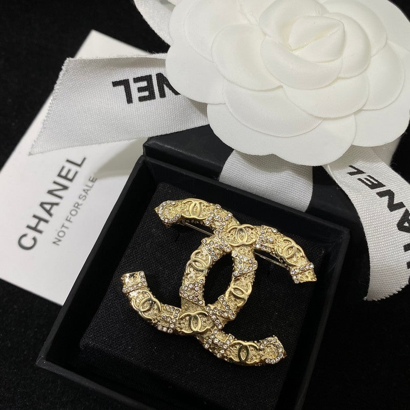 Chanel Diamond Gold Brooch
