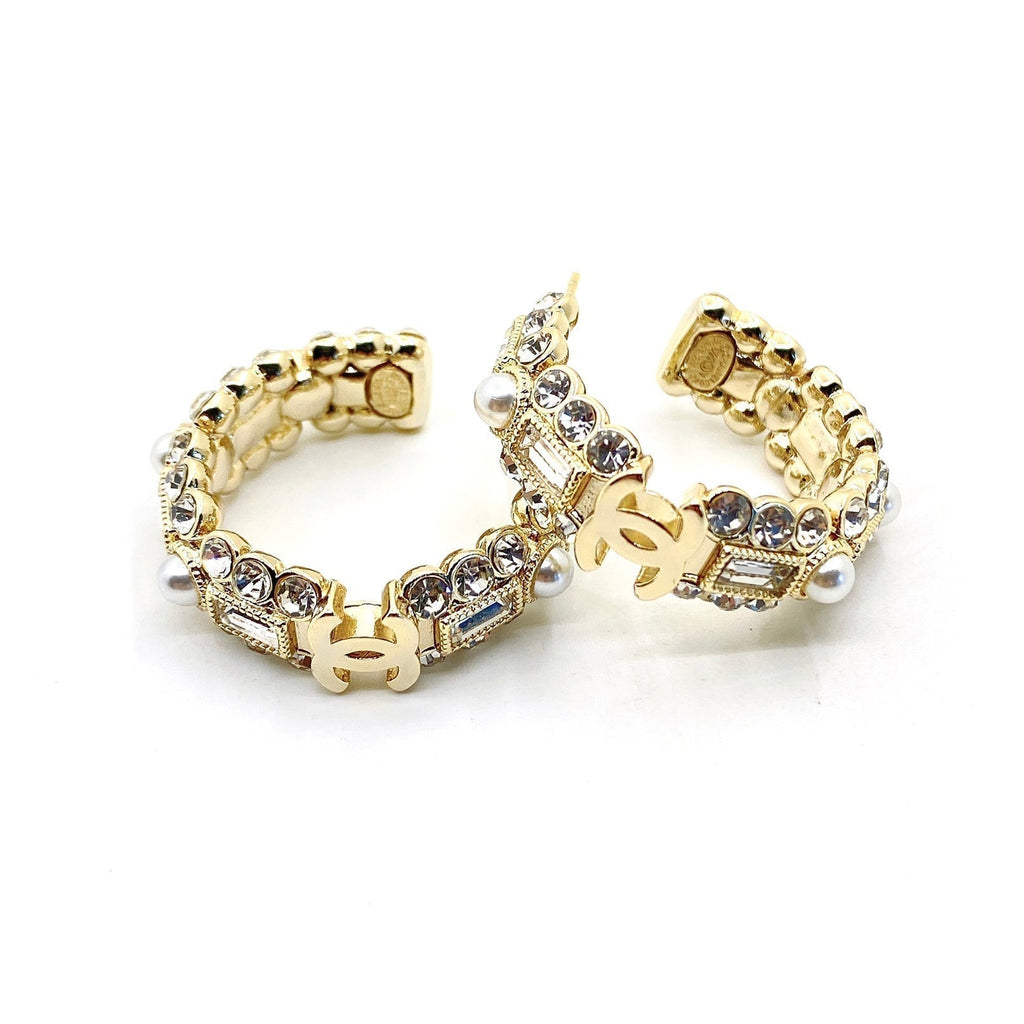 Chanel Crystals Circle Earrings - 18K Yellow Gold