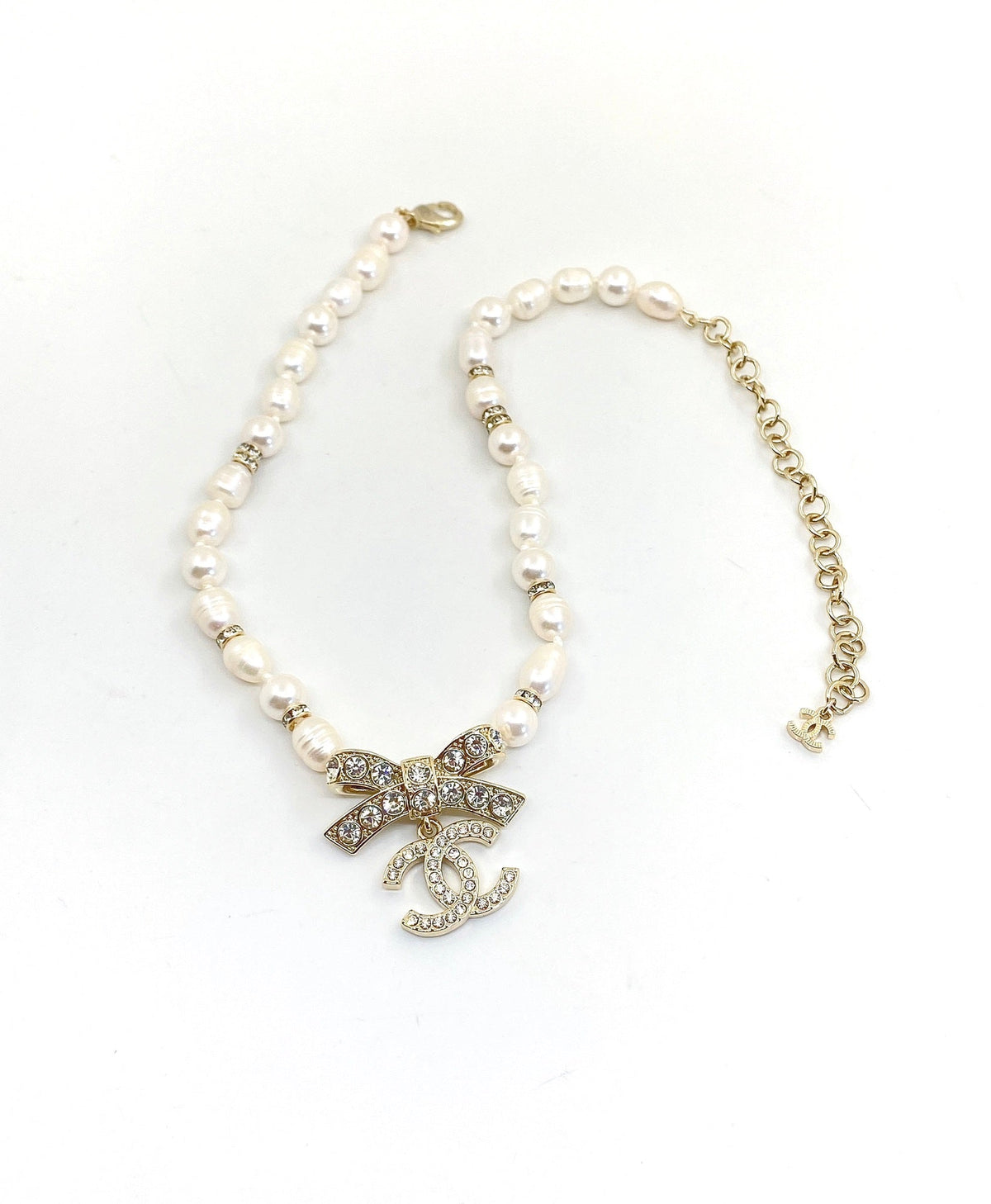 Chanel Bow Tie Diamond Necklace