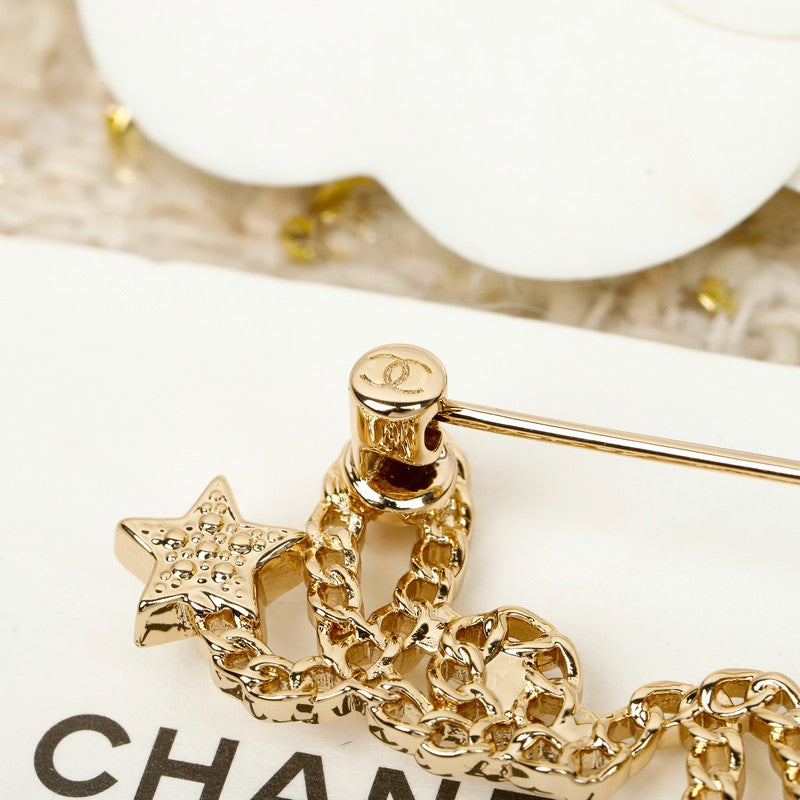 Chanel Leather Gold Brooch