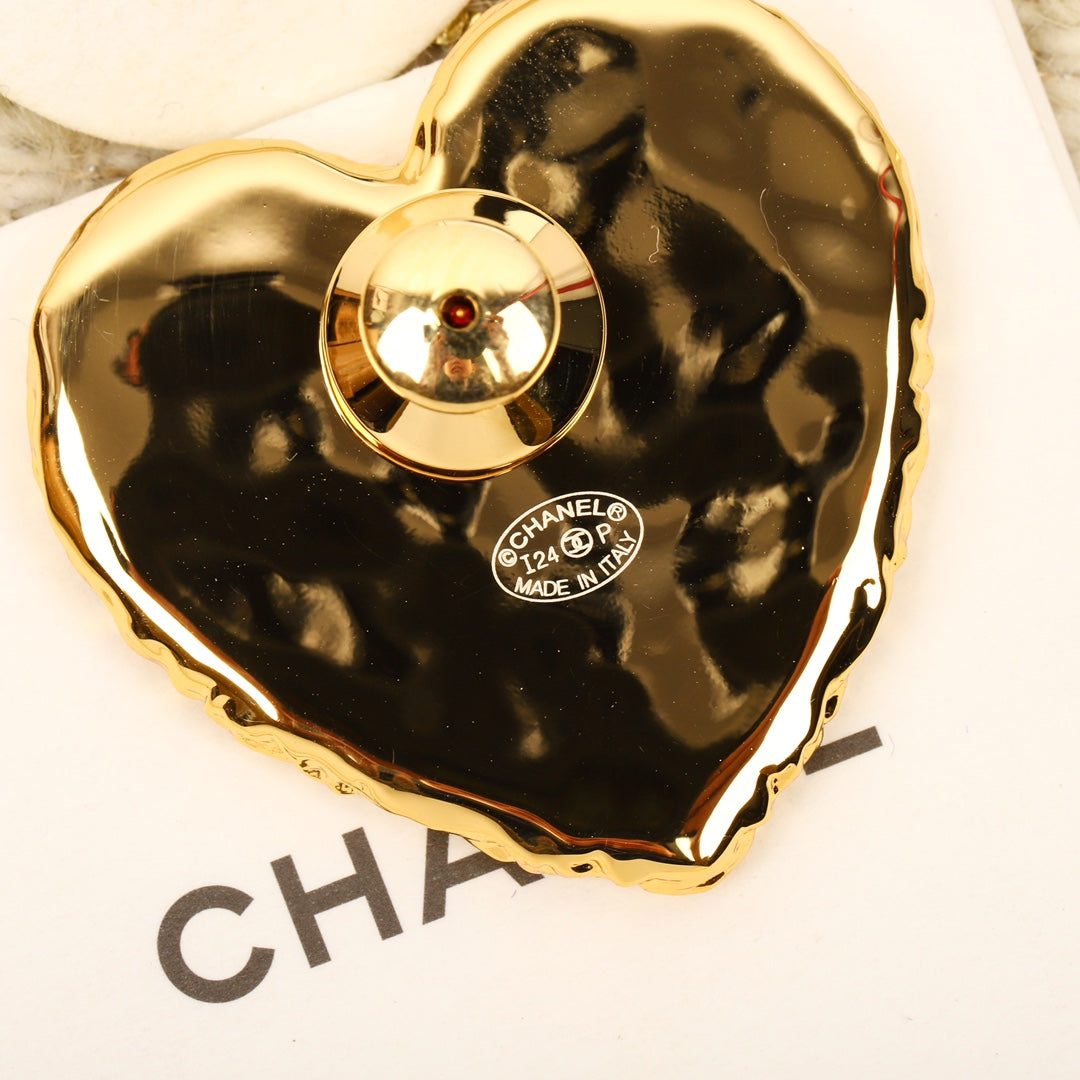 Chanel Black Heart Brooch