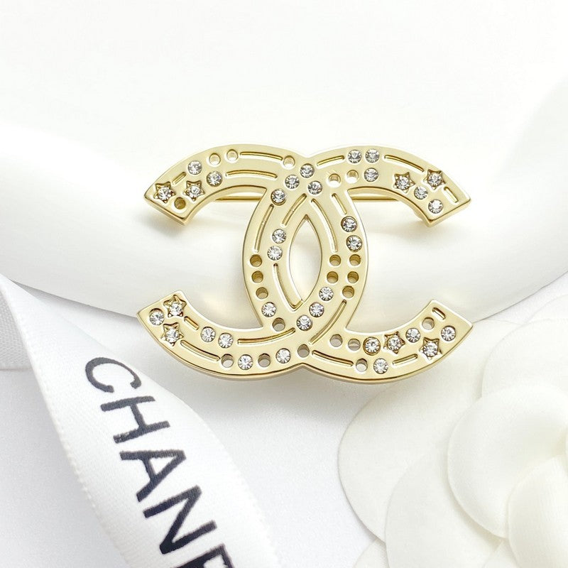 Chanel 24A Diamond Gold Brooch