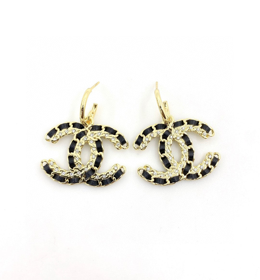 Chanel Leather Earrings - 18K Yellow Gold
