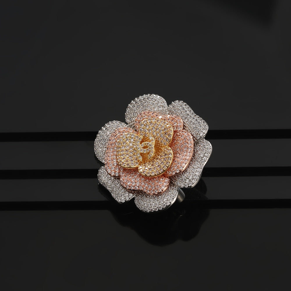 Chanel Camellia Pink Diamond Brooch