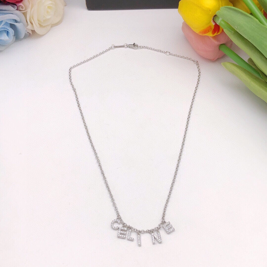 Celine Script Necklace
