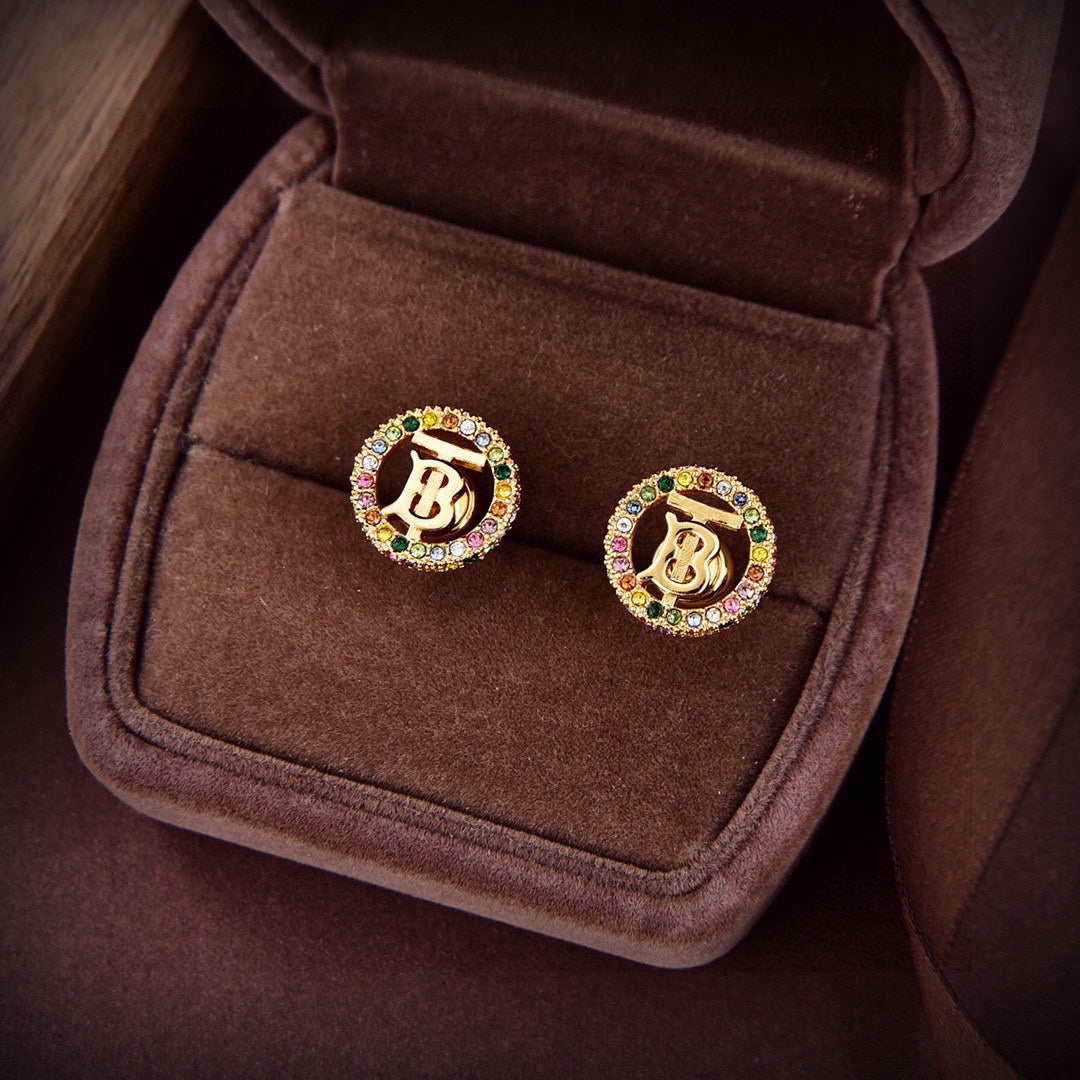 Balenciaga Color Crystal Earrings - 18K Yellow Gold