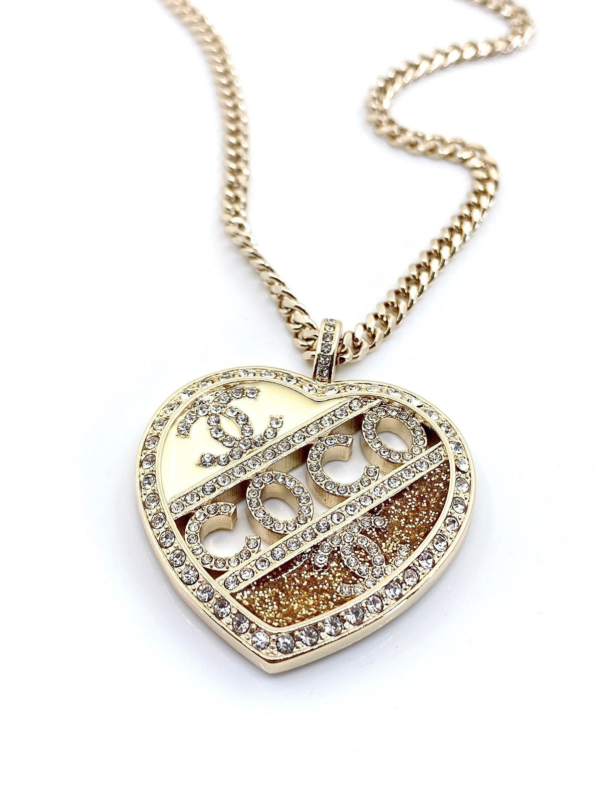 Chanel Heart Diamond Chain Necklace
