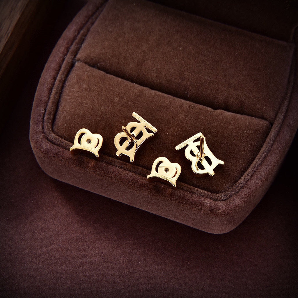 Balenciaga Logo Earrings - 18K Yellow Gold