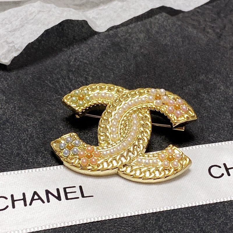 Chanel Pearl Gold Brooch