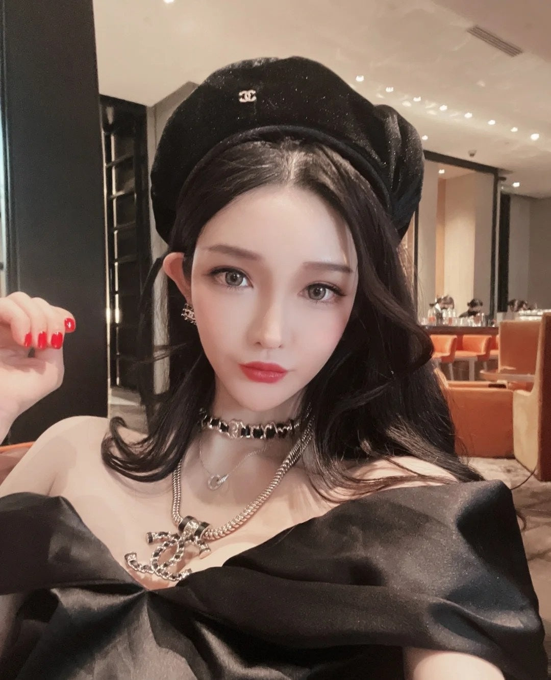 Chanel Leather Chain Necklace
