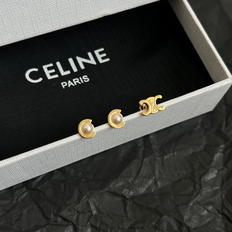 Celine Pearl Earrings - 18K Gold