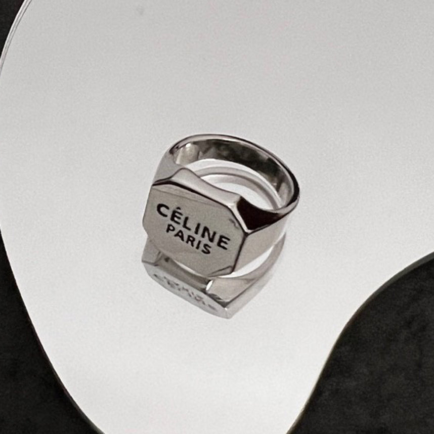 Celine Triomphe Vintage Ring - 18K White Gold