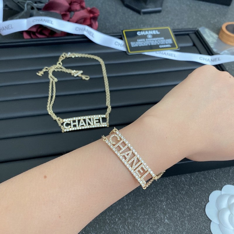Chanel Letter Diamond Choker Necklace