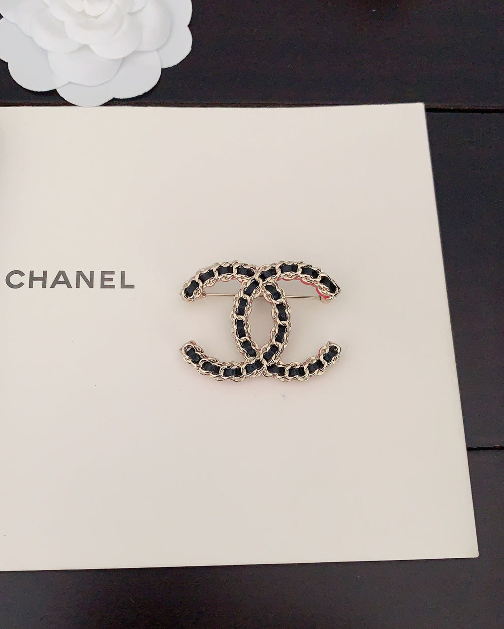 Chanel Leather Pink Brooch